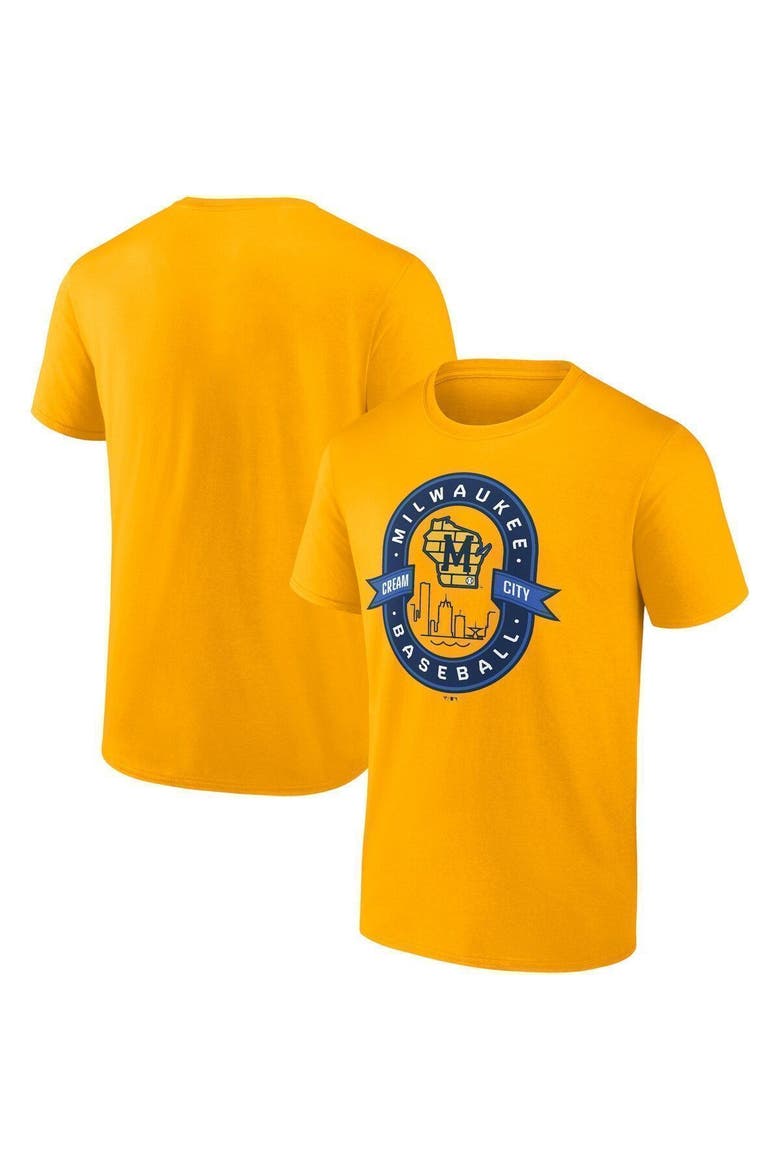 Men's Fanatics Branded Gold Milwaukee Brewers Iconic Glory Bound T-Shirt, Alternate, color, Gold