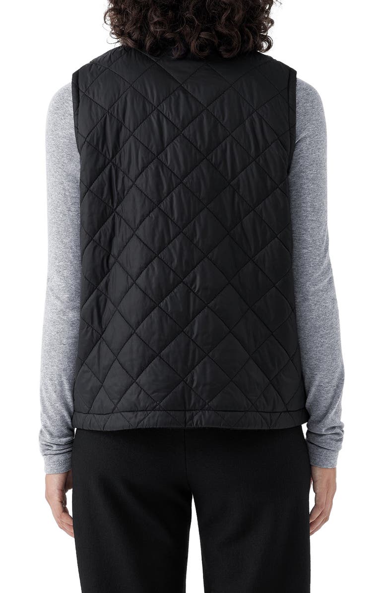 Eileen Fisher Reversible Quilted Vest, Alternate, color, Black