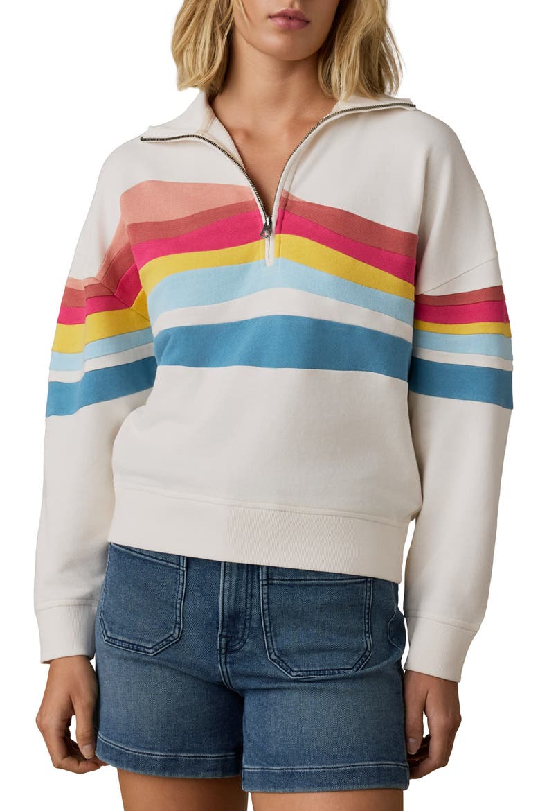 Soleil Quarter Zip Organic Cotton Terry Sweatshirt, Main, color, SUNDRIFT DUNE SOLEIL
