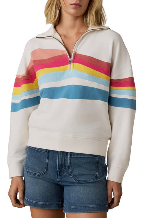 Soleil Quarter Zip Organic Cotton Terry Sweatshirt