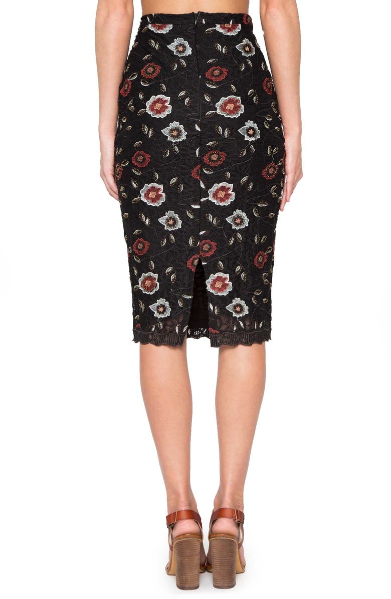 Willow & Clay Embroidered Floral Lace Pencil Skirt, Alternate, color, 