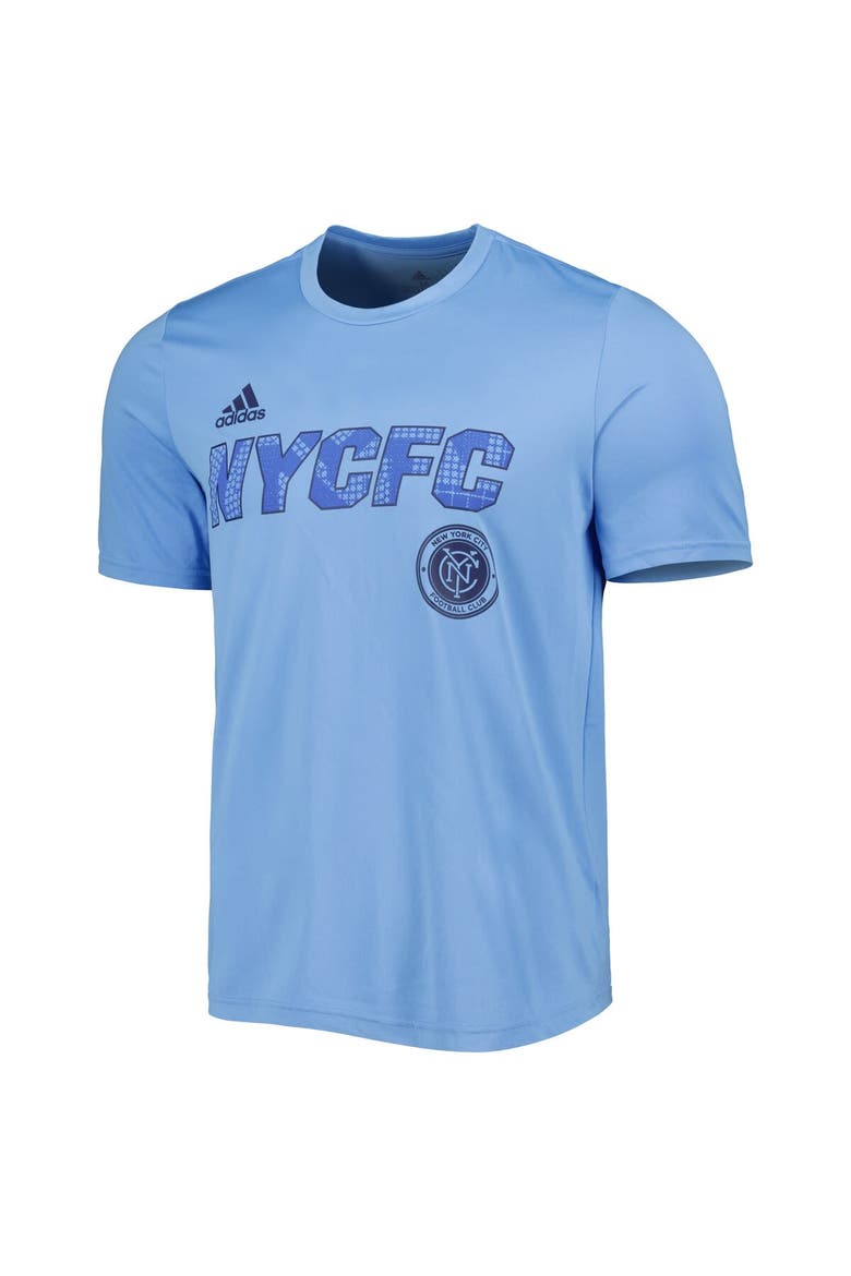 Men's adidas Light Blue New York City FC Team Jersey Hook AEROREADY T-Shirt, Alternate, color, Light Blue