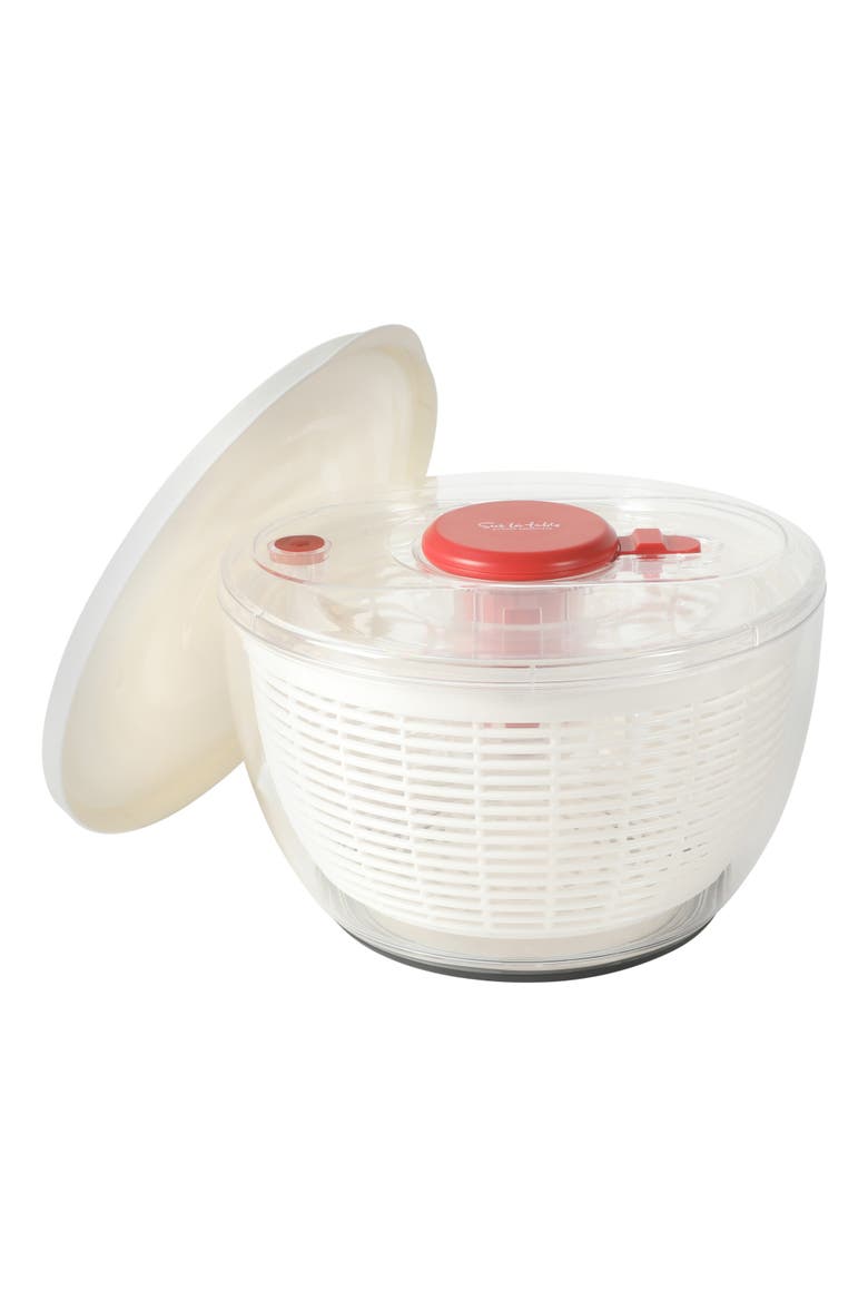 Aero Stainless Steel Salad Spinner with Removable Basket, Alternate, color, Red