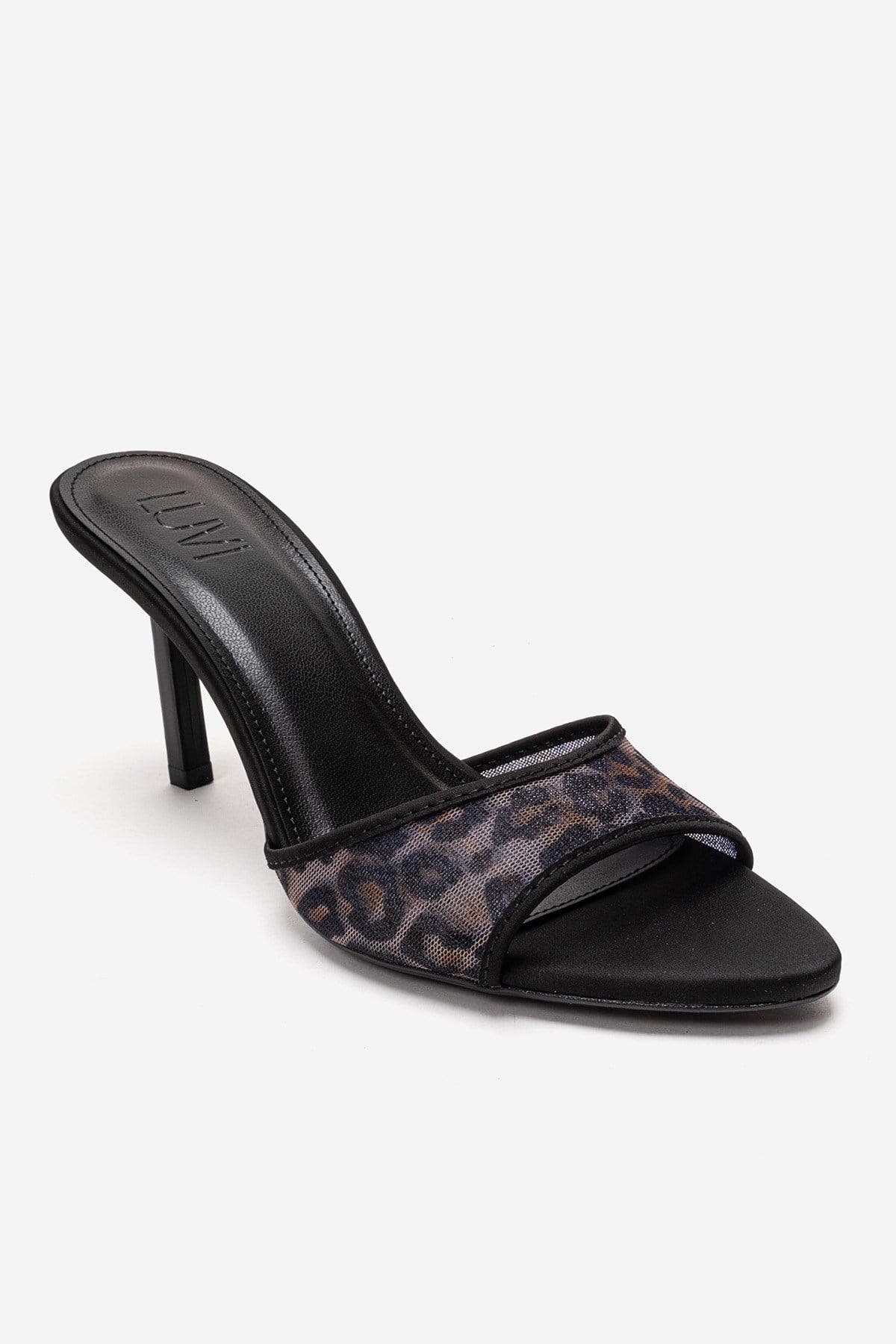 Monroe Stiletto Mesh Sandal, Alternate, color, Black Print