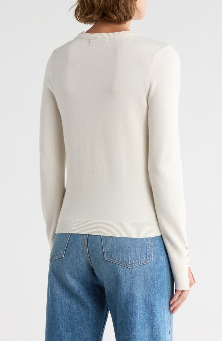 French Connection Split Cuff Crop Sweater, Alternate, color, Cream