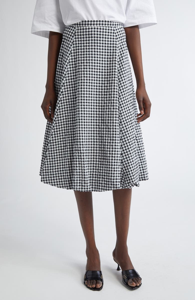 Marni Gingham Seersucker Midi Skirt, Main, color, 