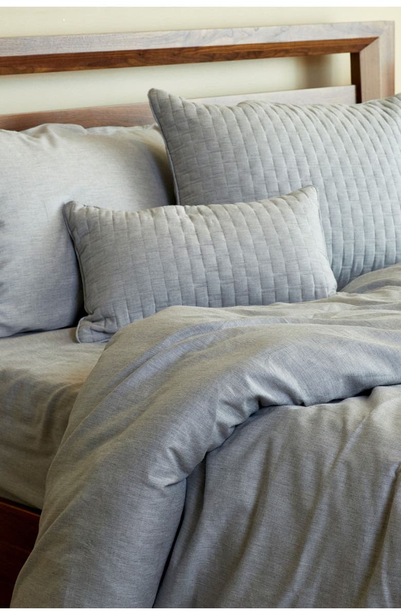 BedVoyage Melange Viscose Cotton Blend Breathable Duvet Cover, Alternate, color, Silver