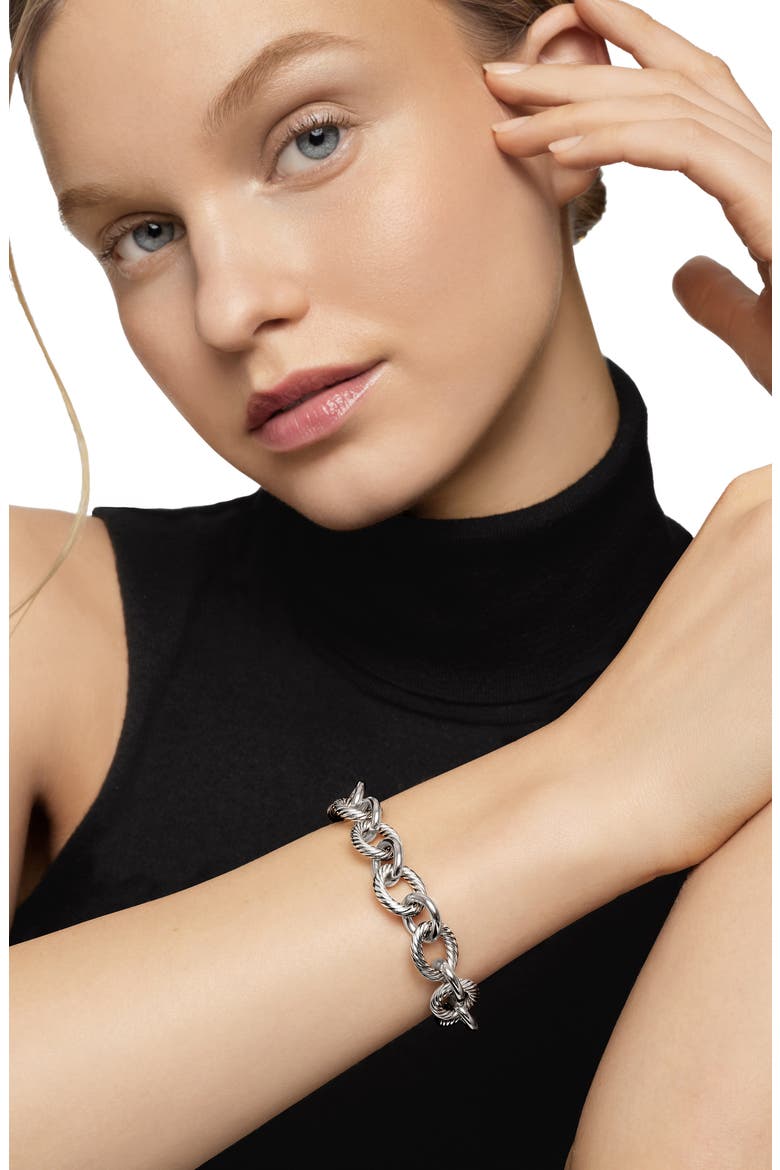 Oval Link Chain Bracelet, Alternate, color, SILVER