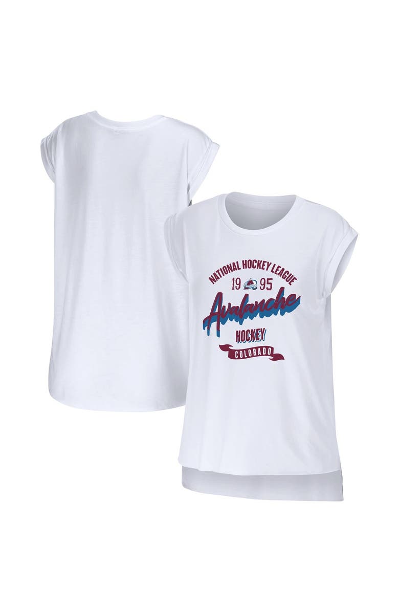 WEAR by Erin Andrews Women's WEAR by Erin Andrews White Colorado Avalanche Domestic Tank Top, Main, color, 