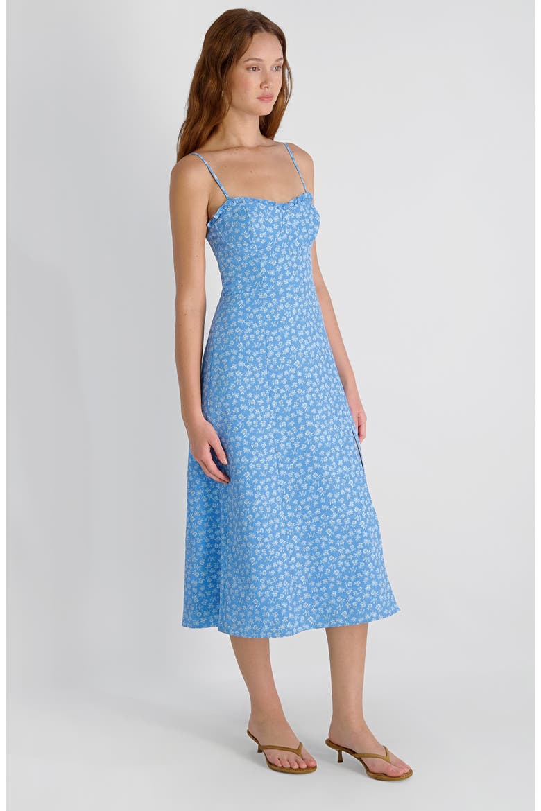 Stacey Floral Print Sleeveless Midi Dress, Alternate, color, POOLSIDE BLUE-WHITE
