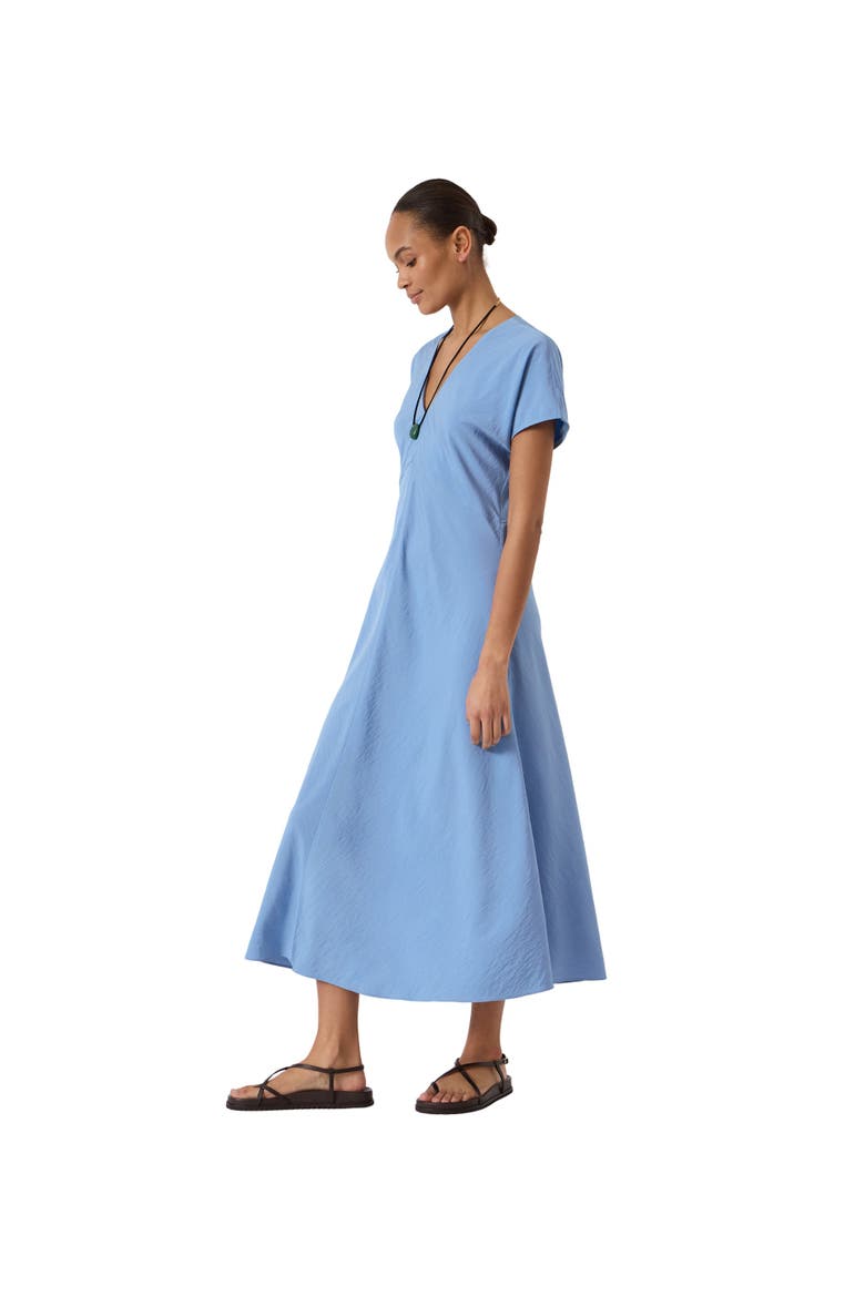 Grace Air Flow V-Neck Midi Dress, Alternate, color, Allure Blue