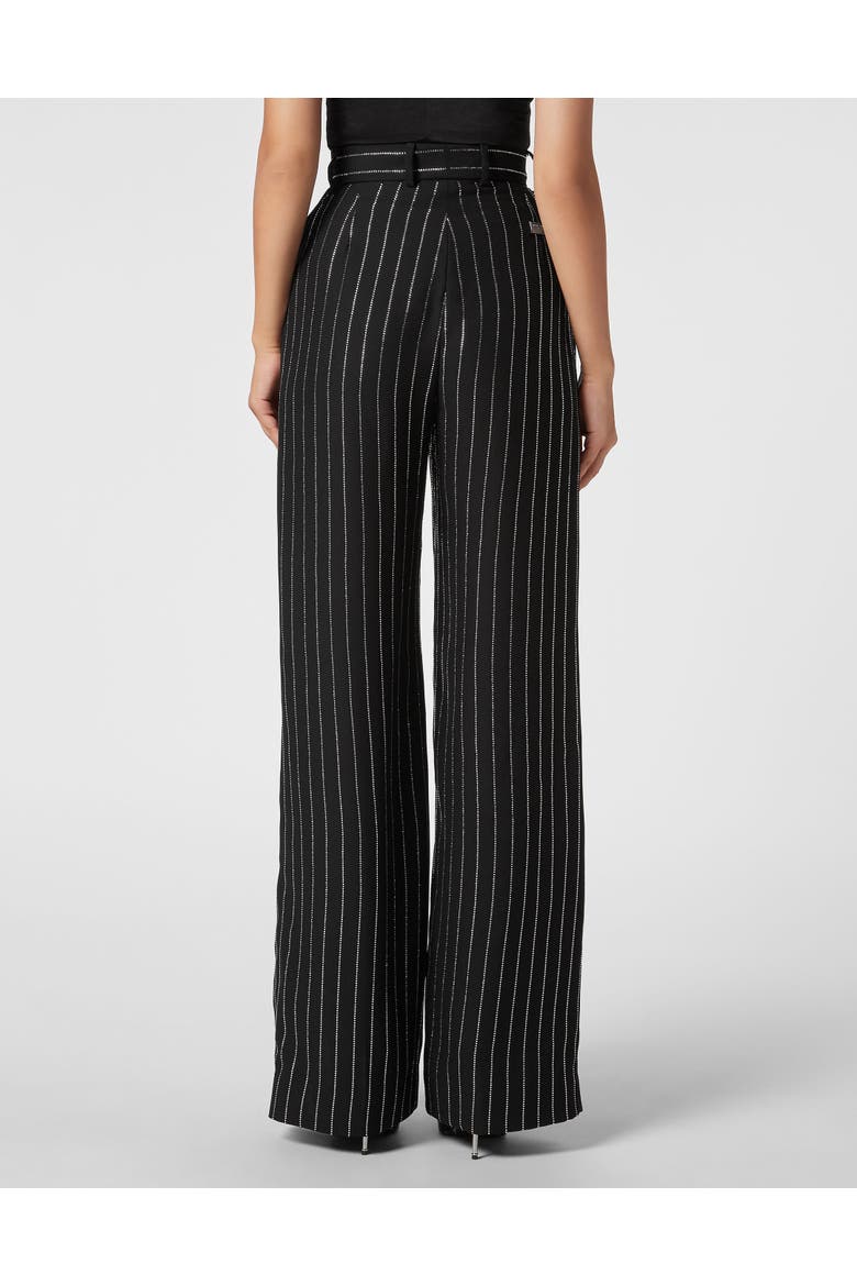 Cady Trousers Man Fit Crystal Pinstripe Women, Alternate, color, black