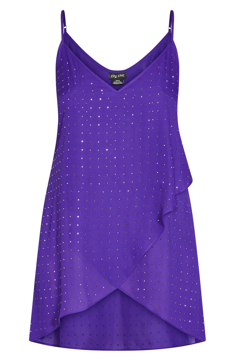 City Chic Tess Embellished High-Low Camisole, Alternate, color, Purple