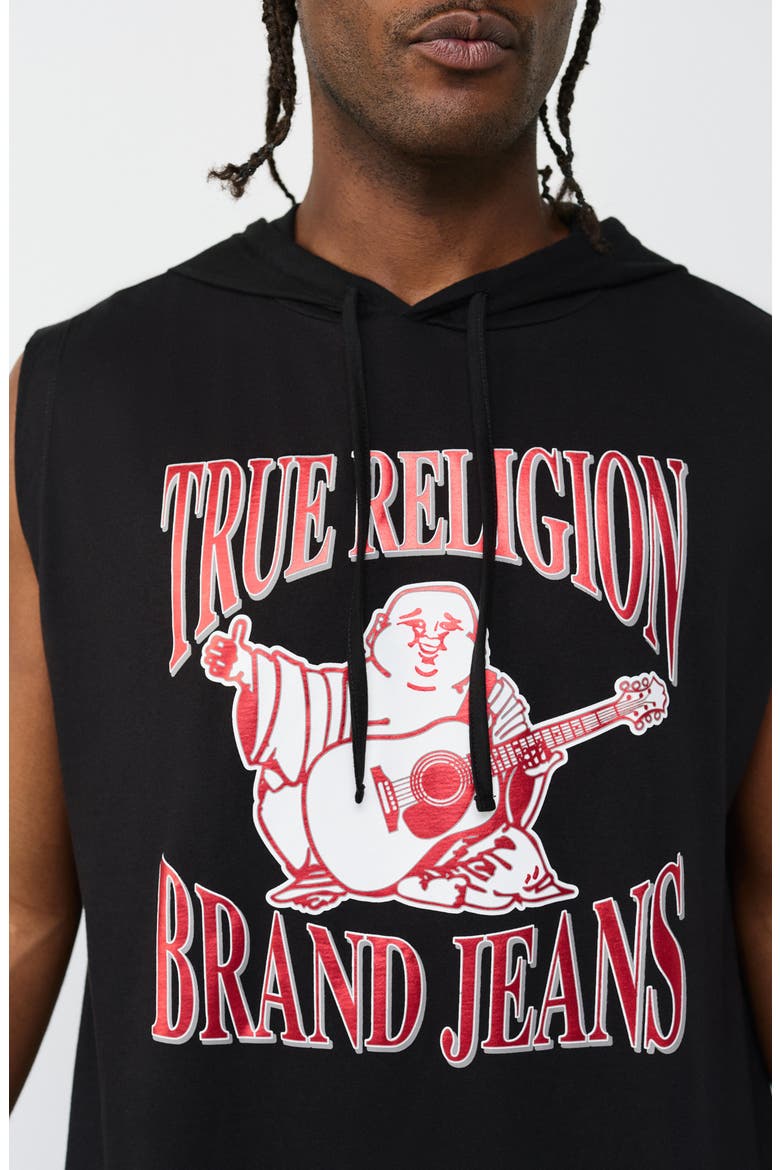 Buddha Basketball Hooded Tank, Alternate, color, JET BLACK
