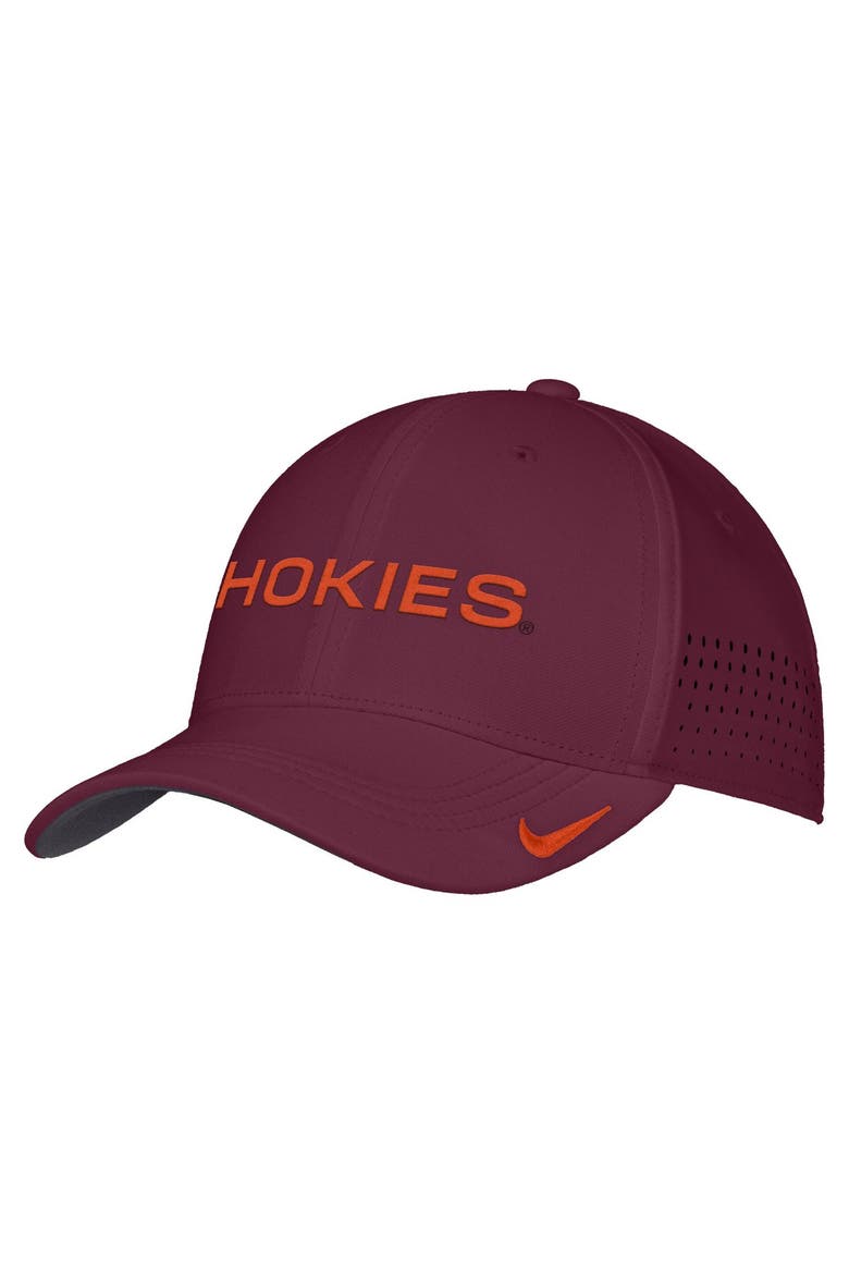 Men's Nike Maroon Virginia Tech Hokies 2026 On-Field AeroBill SwooshFlex Dri-FIT Hat, Main, color, Maroon