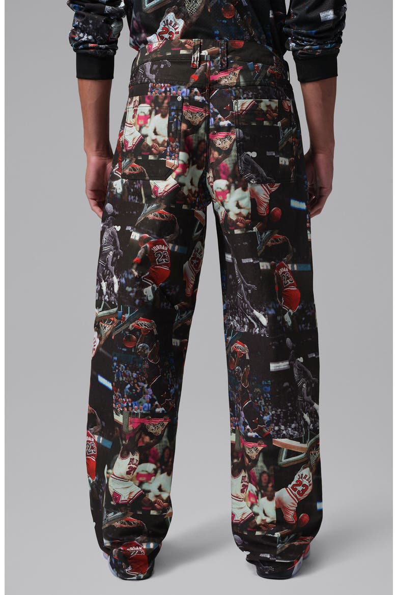 Flight Allover Print Pants, Alternate, color, BLACK/ SAIL