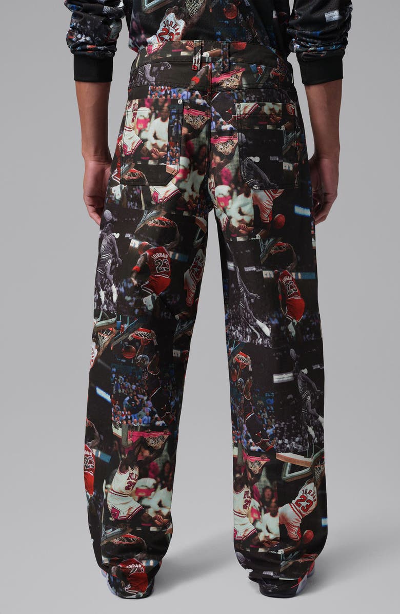Jordan Flight Allover Print Pants, Alternate, color, Black/ Sail