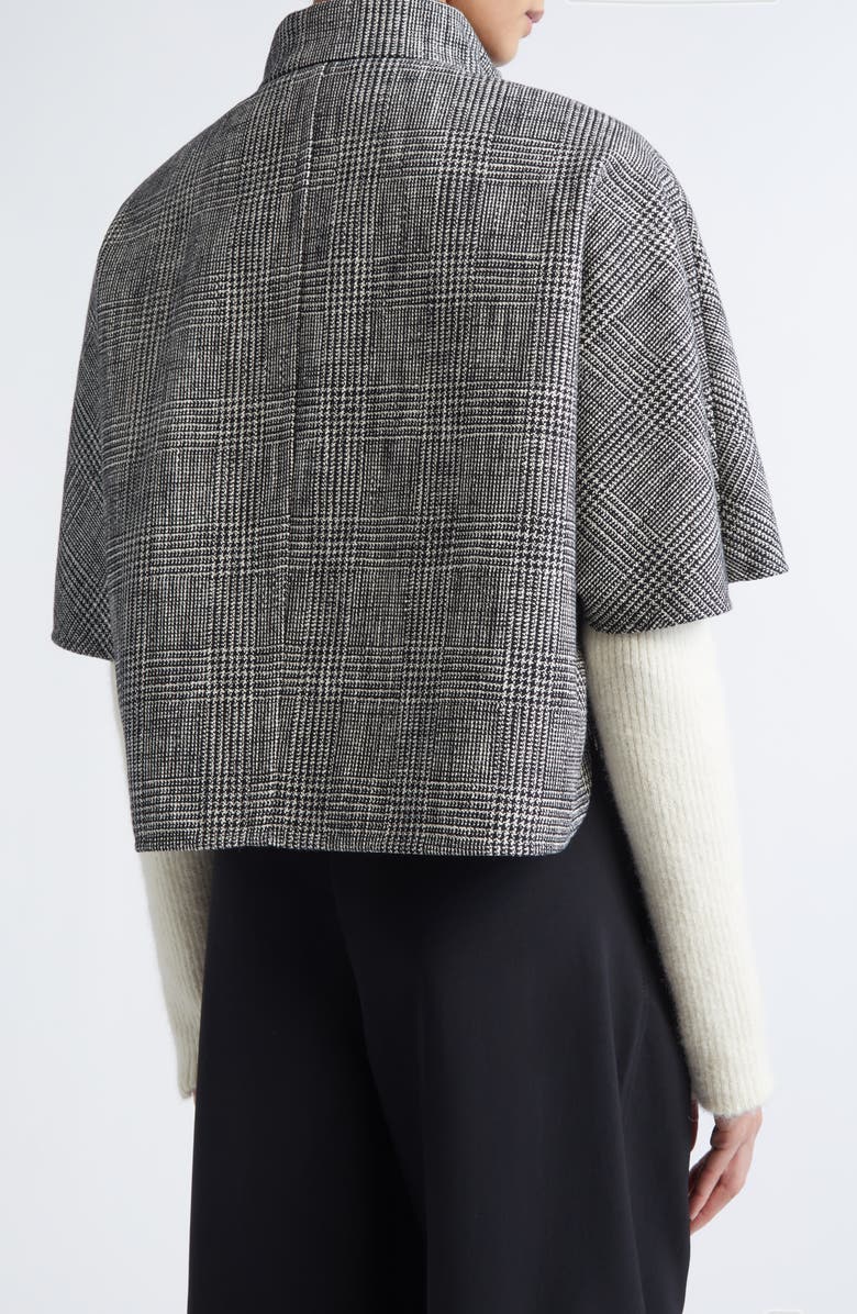 Max Mara Aeuro Glen Plaid Convertible Cashmere Cape, Alternate, color, Tawny Bronze Brown