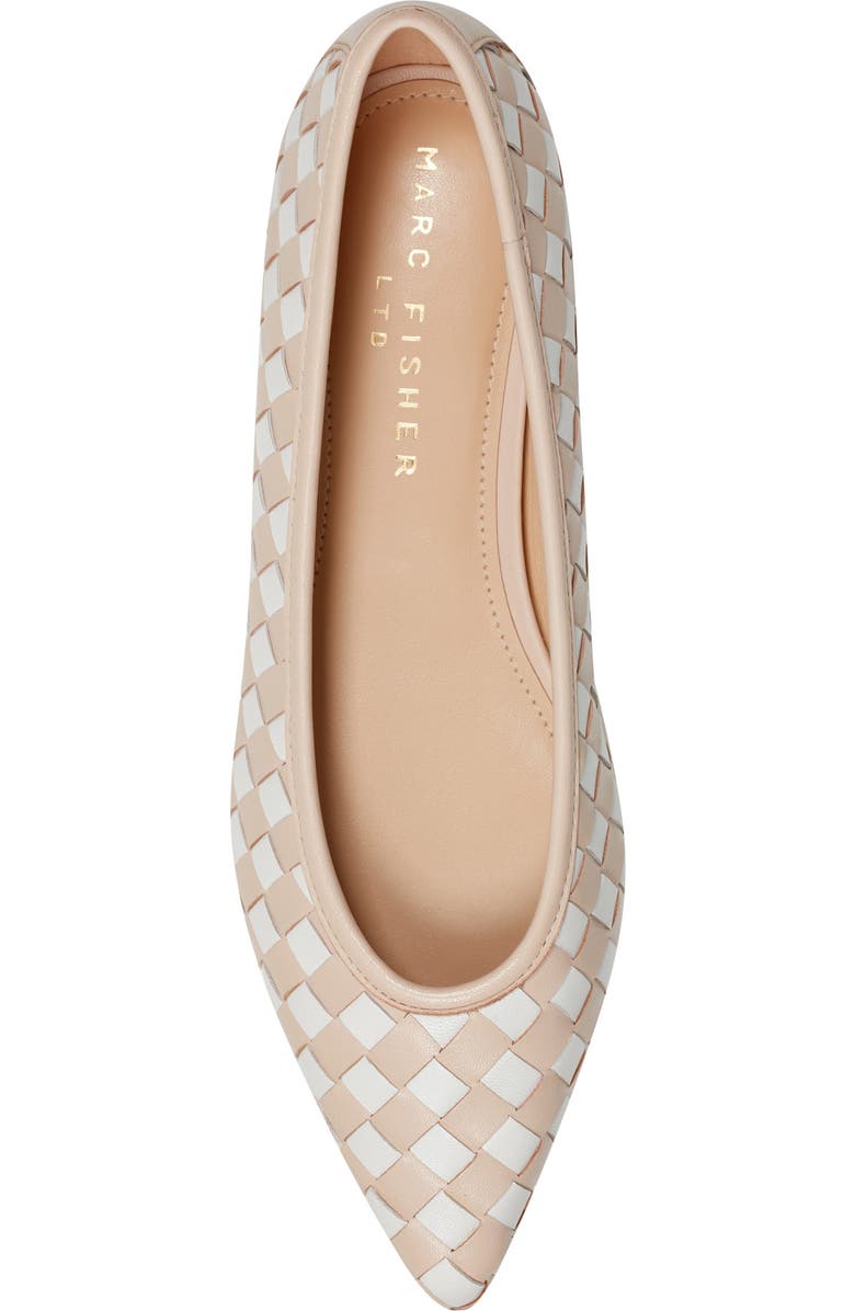 Marc Fisher LTD Damaria Pointed Toe Flat, Alternate, color, Beige/ White