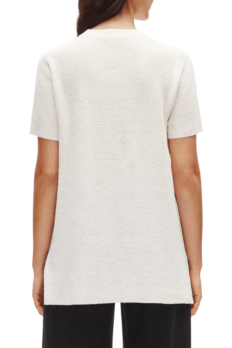 Short Sleeve Organic Linen Blend Tunic Sweater, Alternate, color, IVORY