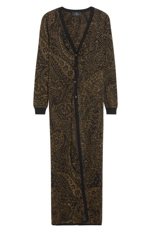 Etro Metallic Paisley Longline Cardigan In Multi