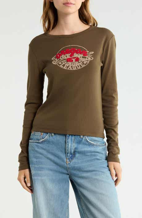 Oregon Long Sleeve Crop T-Shirt