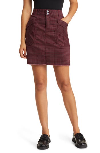 Wit & Wisdom 'ab'solution Double Button Patch Pocket Skirt In Syrah Black