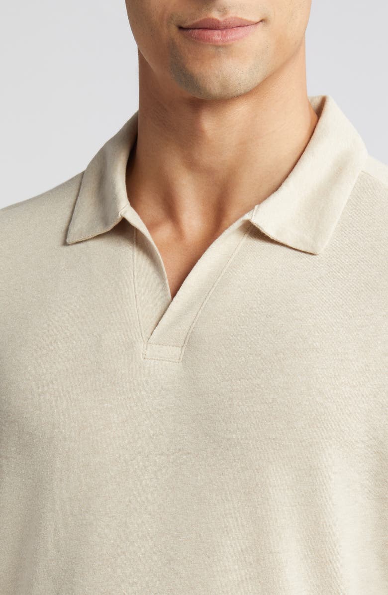 Johnston & Murphy Linen Blend Johnny Collar Polo, Alternate, color, Sand