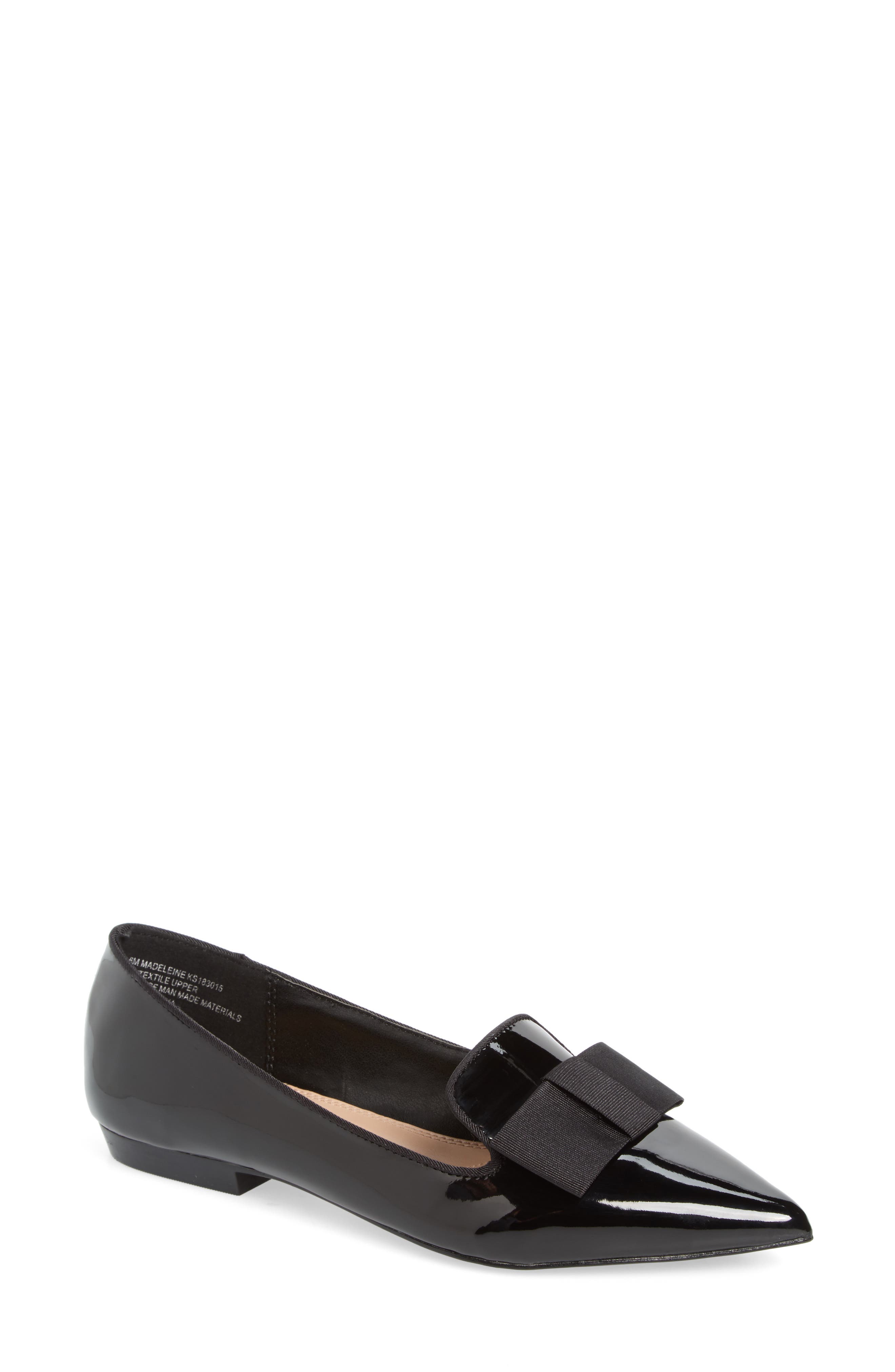 Madeleine Pointy Toe Flat, Main, color, BLACK PATENT