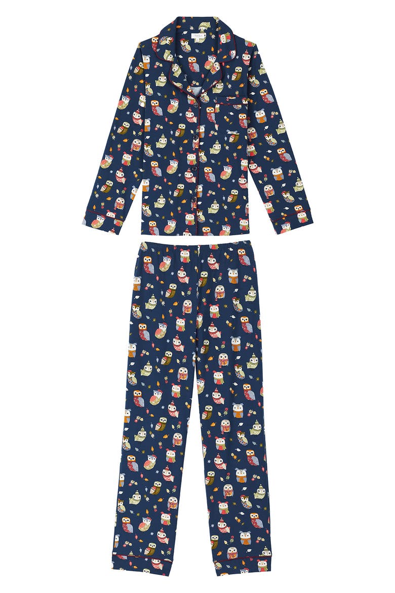 Stretch Organic Cotton Pajamas, Alternate, color, AUTUMN OWLS