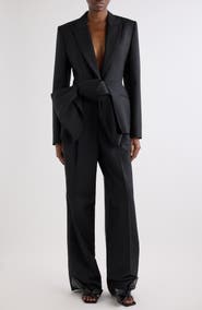 Givenchy Bow Front Wool & Mohair Blazer