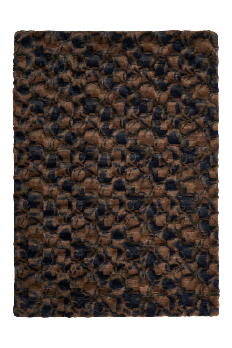 Print Embossed Oversize Blanket, Alternate, color, COCAO NIBS BROWN