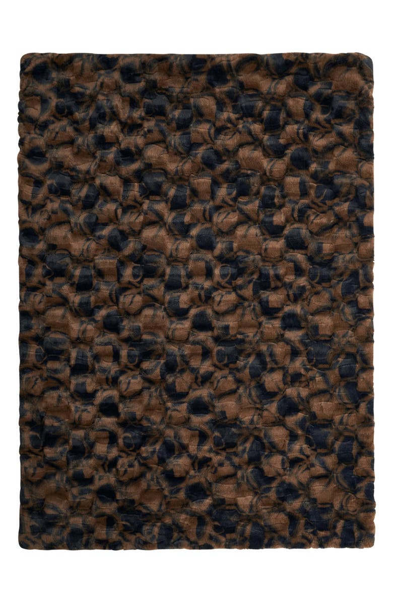 Nine West Print Embossed Oversize Blanket, Alternate, color, Cocao Nibs Brown