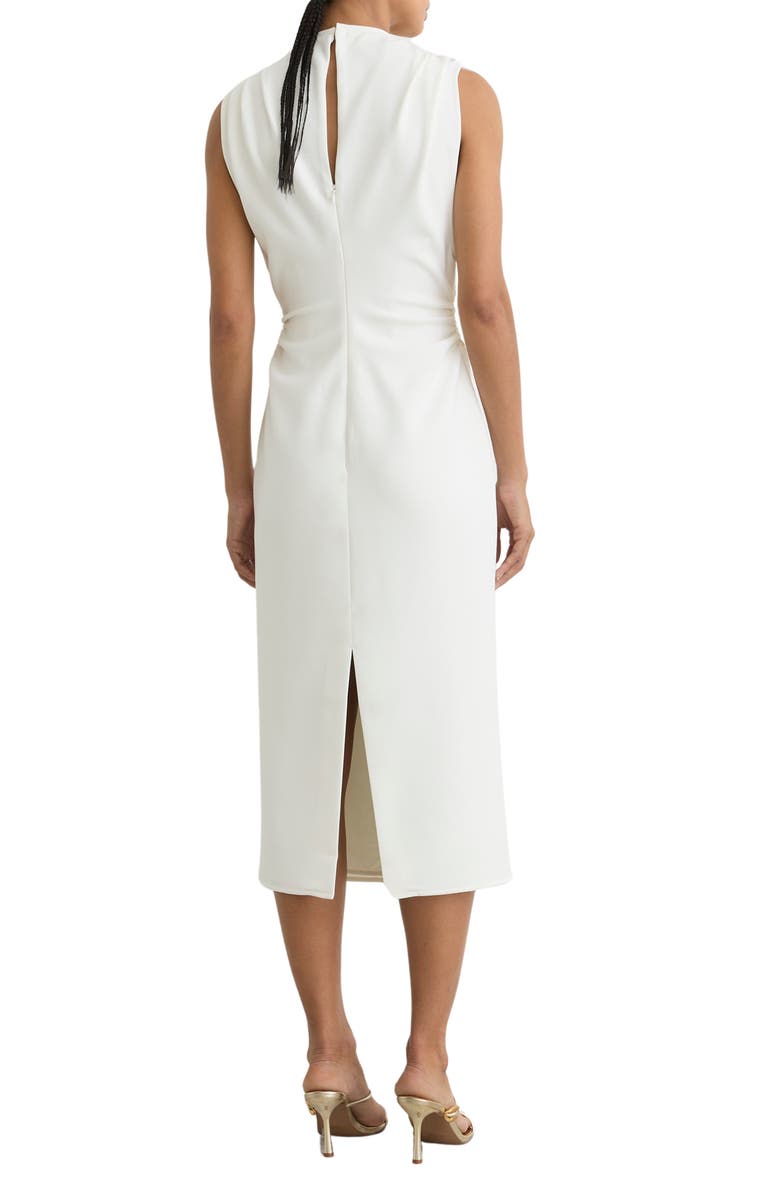 Reiss Bronte Ruched Sleeveless Midi Dress, Alternate, color, Ivory