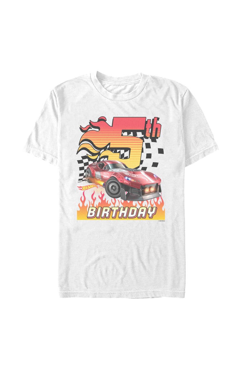 Hot Wheels Men's Hot Wheels GT Scorcher 5th Birthday  Graphic T-Shirt, Main, color, White