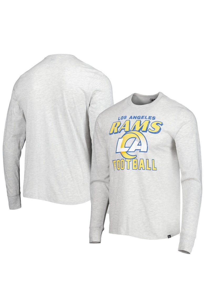 Men's '47 Heathered Gray Los Angeles Rams Dozer Franklin Long Sleeve T-Shirt, Main, color, Gray
