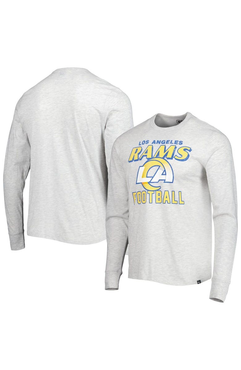 '47 Men's '47 Heathered Gray Los Angeles Rams Dozer Franklin Long Sleeve T-Shirt, Main, color, Gray