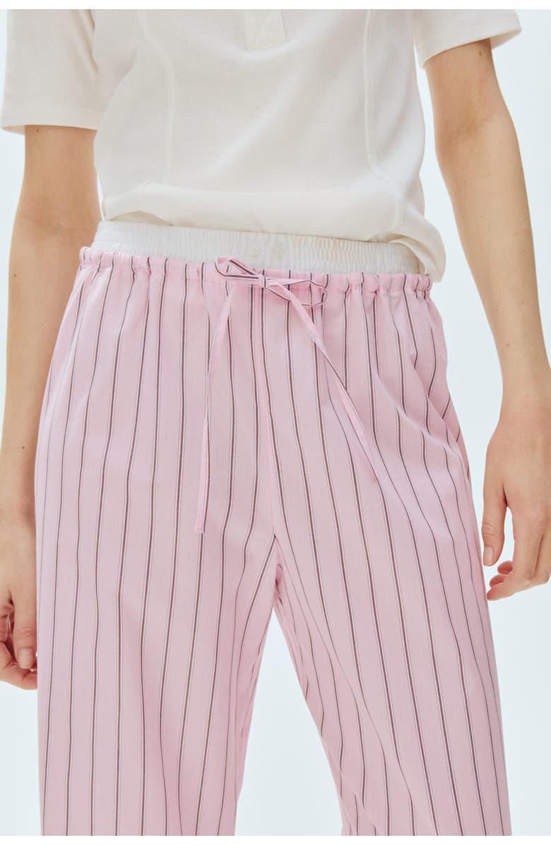 H&M Double-waistband Pyjama Bottoms, Alternate, color, Light Pink/Striped