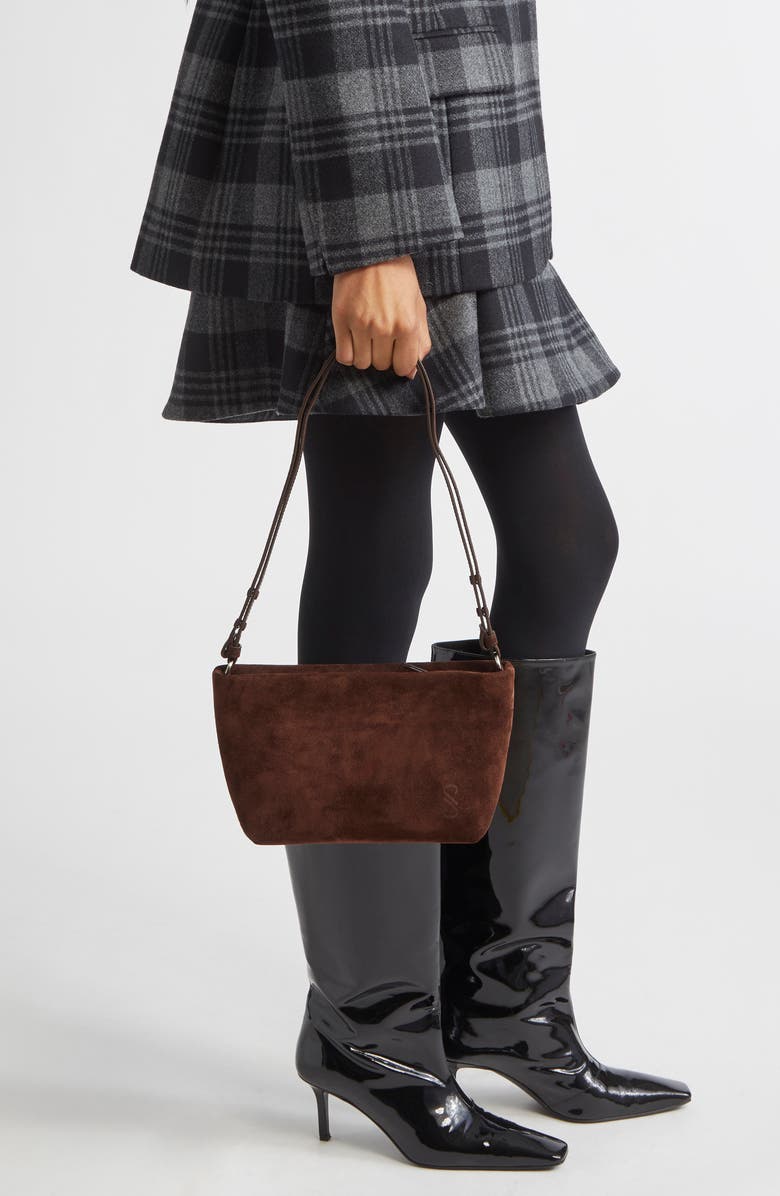 Proenza Schouler Bond Suede Shoulder Bag, Alternate, color, Chocolate