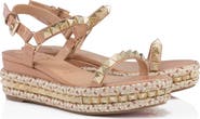 Christian Louboutin Pyraclou Glitter Espadrille Wedge Sandal
