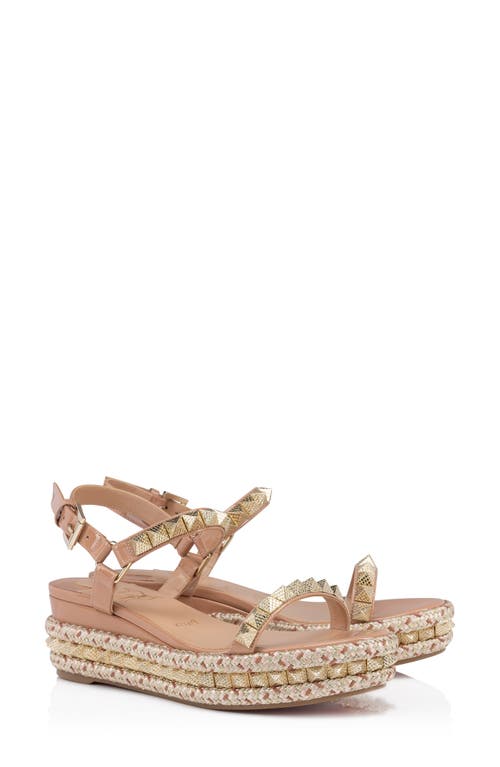Christian Louboutin Pyraclou Glitter Espadrille Wedge Sandal