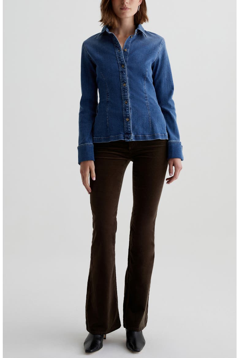 Cheryl Denim Button-Up Shirt, Alternate, color, LIBERTINE