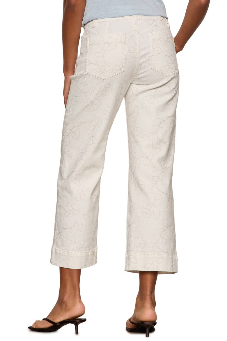 The Marine Embroidered Crop Wide Leg Jeans, Alternate, color, CHALK WHITE