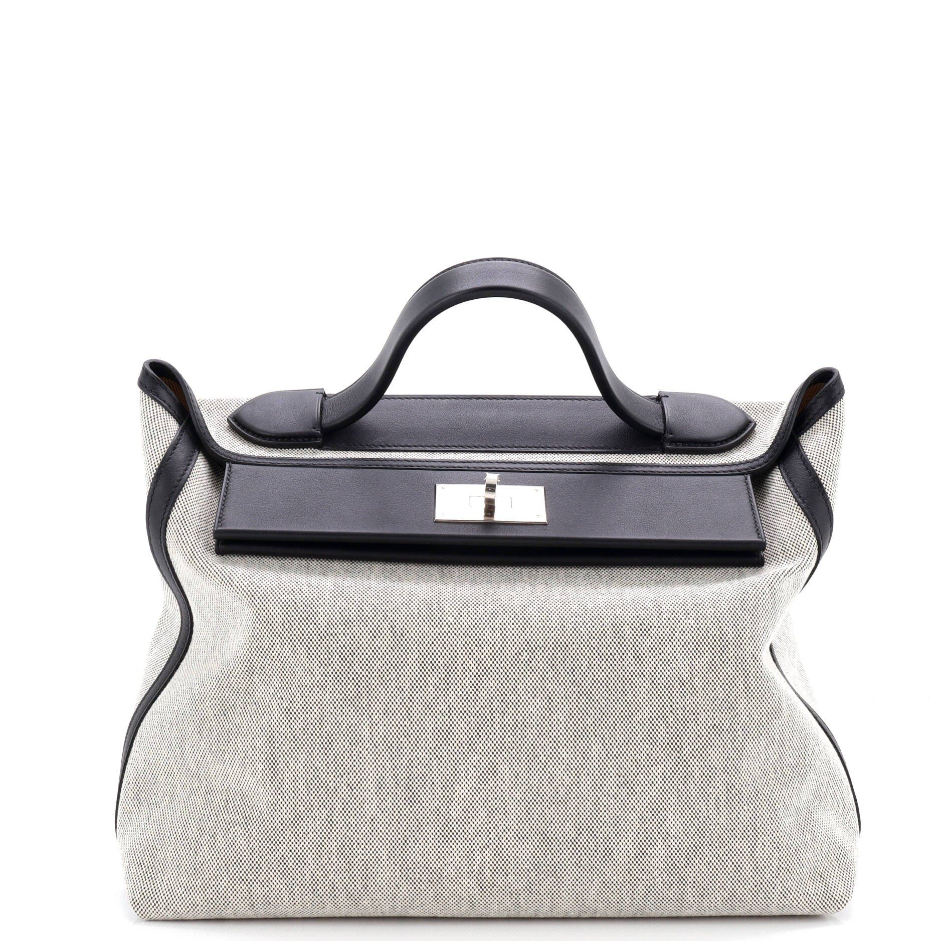 Pre-Owned Hermes 24/24 Bag Canvas and Swift 35, Main, color, Noir