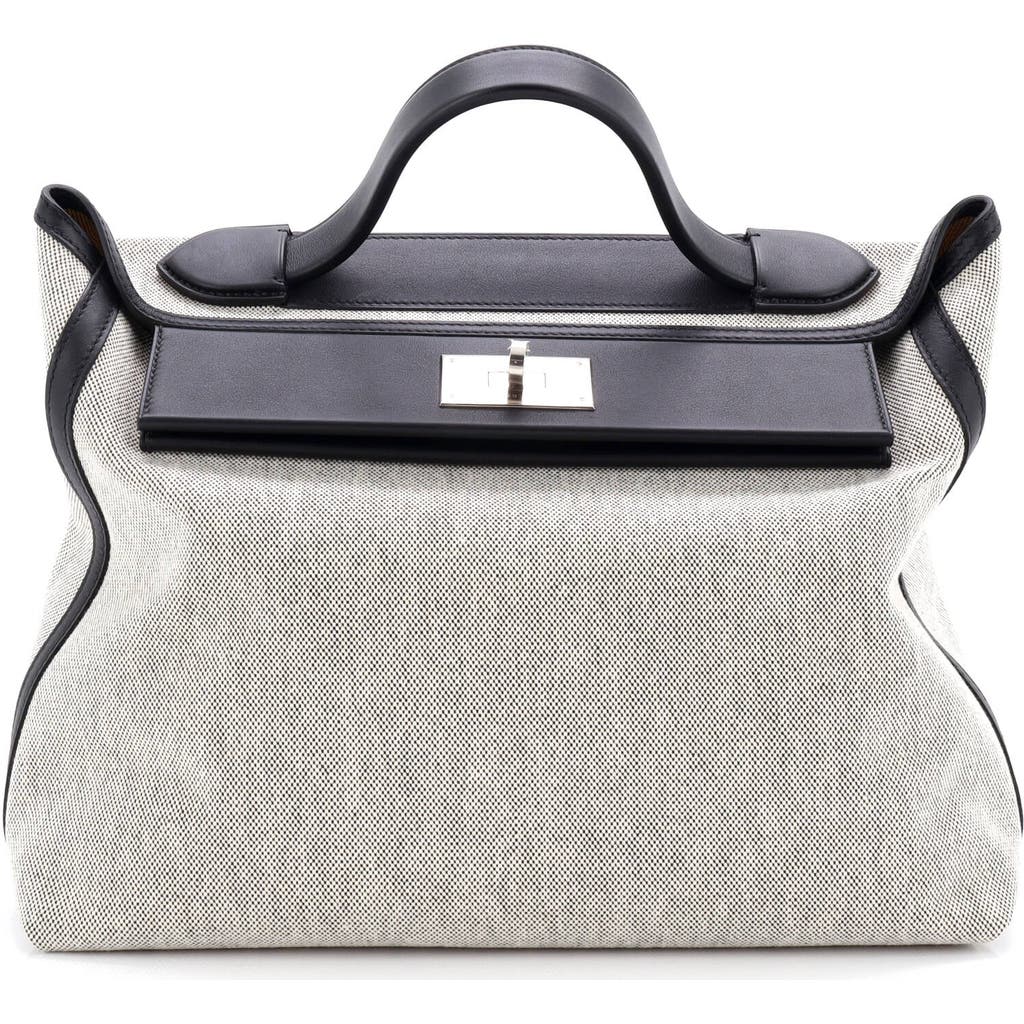 Pre-owned Hermes Hermes 24/24 Bag Canvas And Swift 35 In Neutral