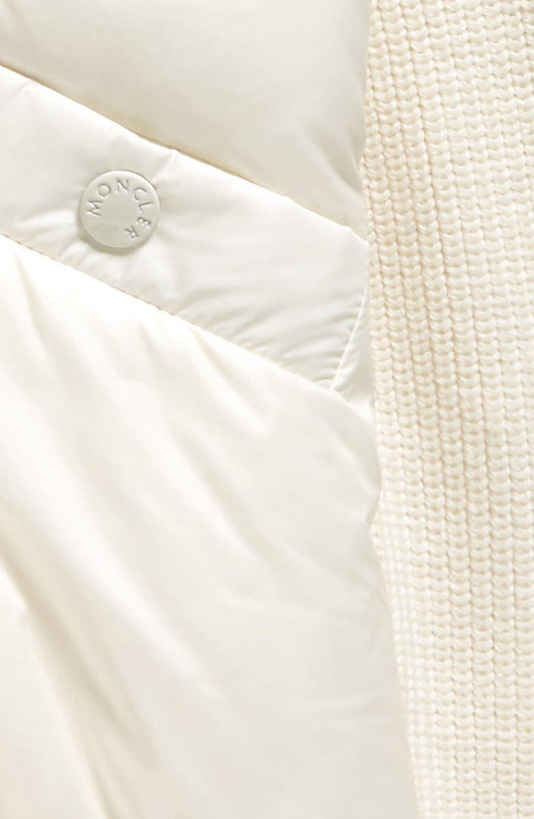 Moncler Kids' Hybrid Virgin Wool Knit & Down Puffer Cardigan, Alternate, color, 