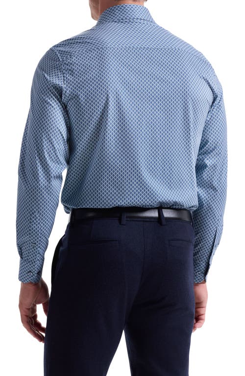 Bugatchi Jules Ooohcotton® Geo Print Button-up Shirt In Blue