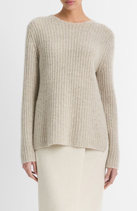 Donegal Tweed Cashmere Rib Tunic Sweater
