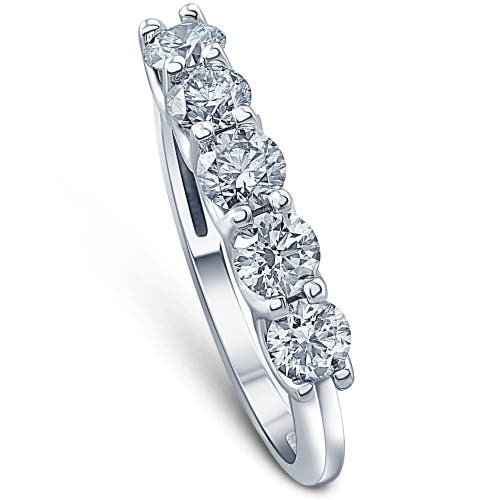 Bliss Diamond 1ct T.w. Five Stone Diamond Wedding Ring 14k Or Gold Lab Grown In 14k White Gold