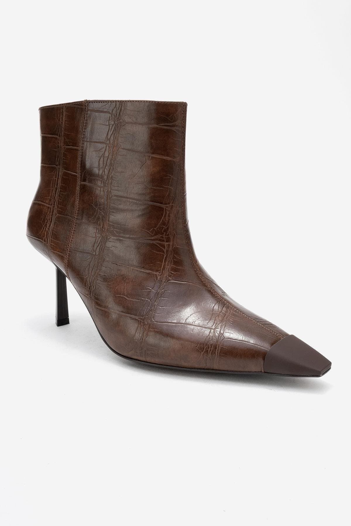 Brown Print Faux Leather